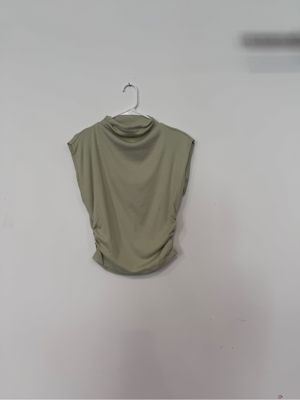 Michael Stars Amara Sleeveless Mock Neck Power shoulder Tank in Seacrest